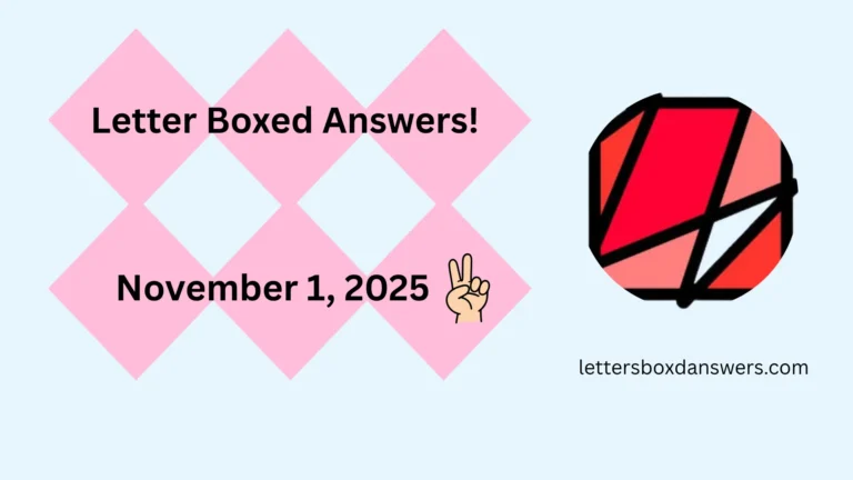 Letter Boxed Answers for November 1, 2025