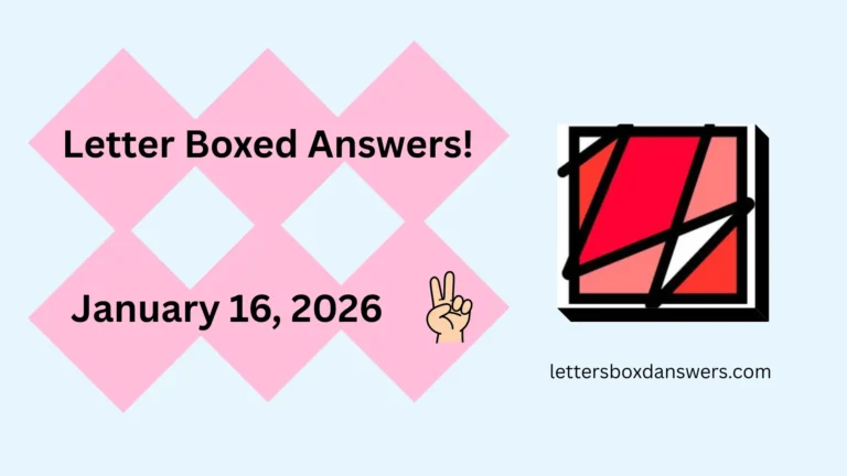 Letter Boxed Answers for January 16, 2026